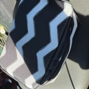 Thirty-One Travel Jewelry Case in a black and white chevron pattern